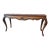 Heritage Furniture Walnut Console Table With Matching Upholstered Settee For Sale