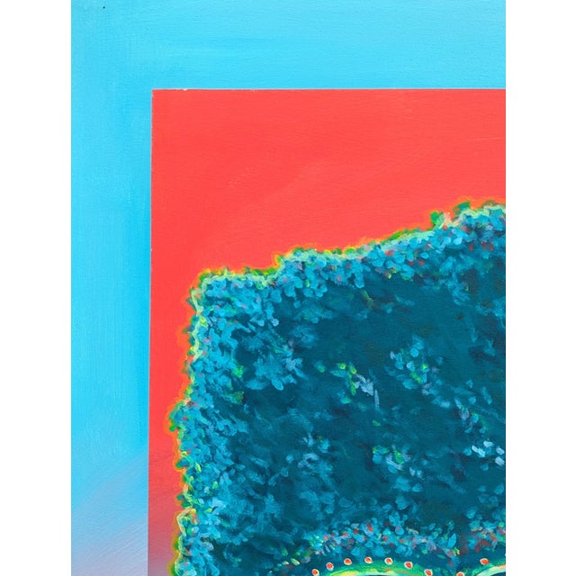 Nathan Sing "Walk By the River" Red and Blue Contemporary Abstract Landscape Painting, 2023 For Sale - Image 4 of 10