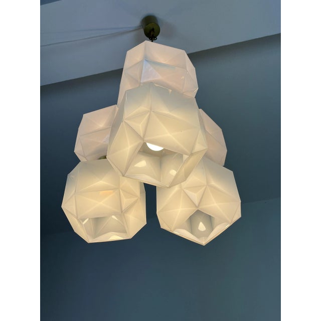 Mid-Century Murano Glass and Gold Metal Chandelier, 1960s For Sale - Image 12 of 13