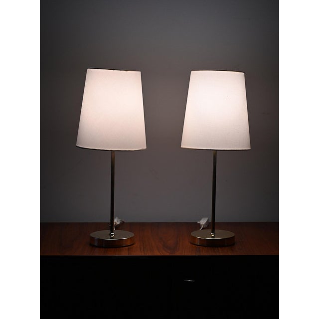 Vintage lampshade with brass structure and light lampshade. Nordic design from the 50s/60s. Pair of Scandinavian design...