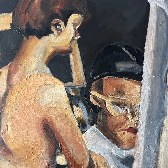 Brown Oil on Canvas Modern Impressionist American Artist Titled Artist’s Dream Unframed Signed Jenna Coleman For Sale - Image 8 of 11