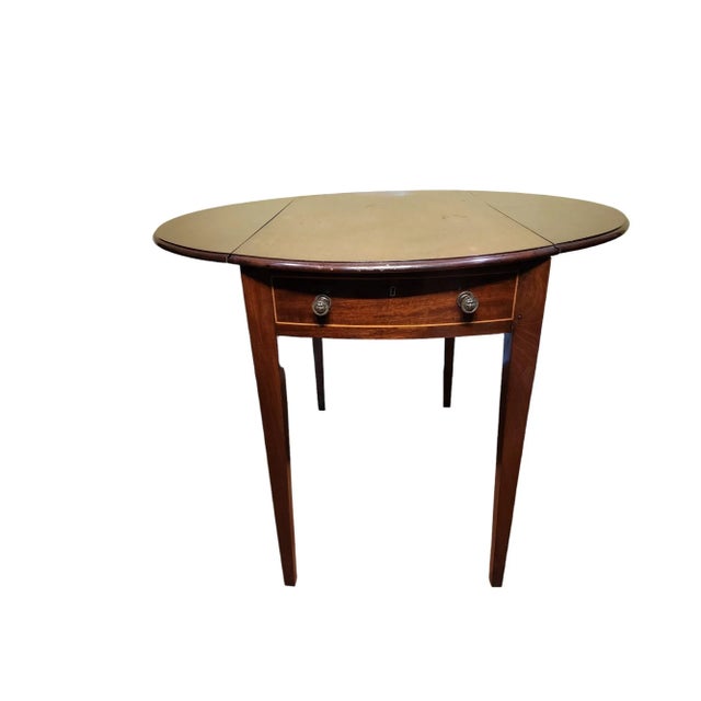 English Early 1900s Edwardian Mahogany Pembroke Table For Sale - Image 3 of 8