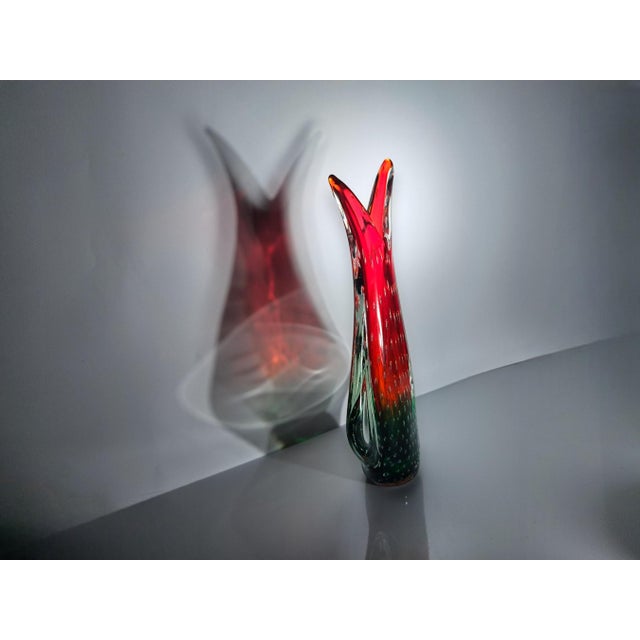1980s Murano Glass Vase in Sommerso and Bullicante Glass from Manifattura Di Murano, 1980s For Sale - Image 5 of 7