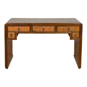 Waterfall Style Vintage Desk with Unique Drawer Design