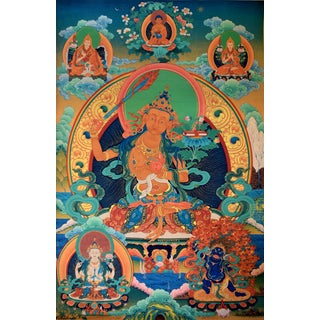 Late 20th Century Tibetan Thangka Manjushree For Sale