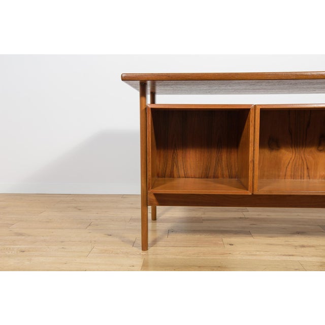 Brown Mid-Century Modern Freestanding Teak Desk by Kai Kristiansen for Feldballes Møbelfabrik, 1960s For Sale - Image 8 of 17