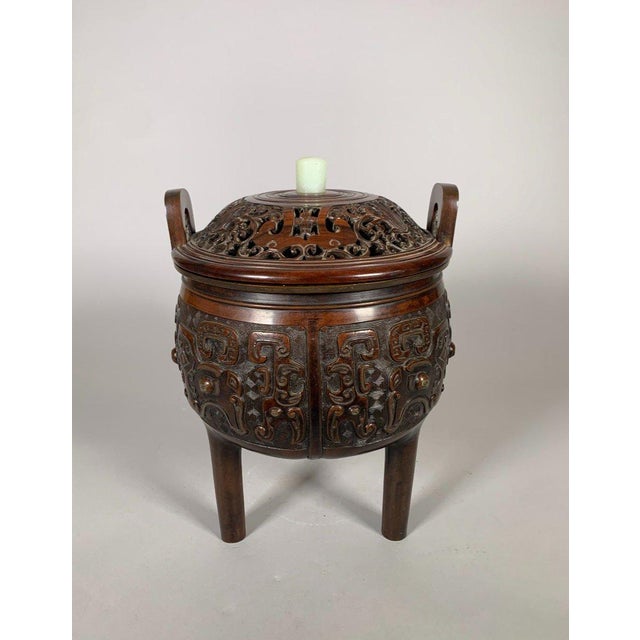 Large Bronze Incense Burner, 18th-19th Century, China, Qing Dynasty For Sale