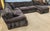 Arhaus Four-Piece Forest Green Corduroy Sectional Sofa Attributed to Arhaus For Sale - Image 4 of 8