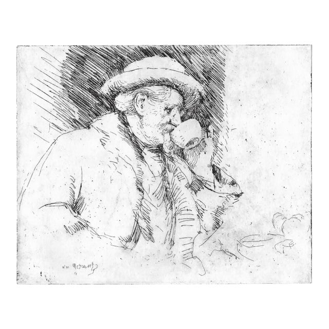 1920s William Meyerowitz Cafe Scene Etching For Sale