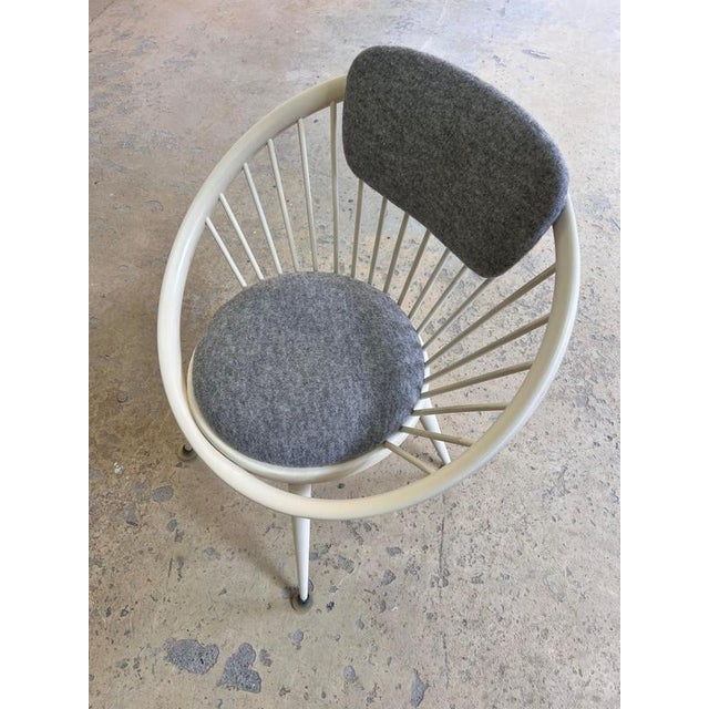 Wood White Circle Chair by Yngve Ekström for Swedese For Sale - Image 7 of 11