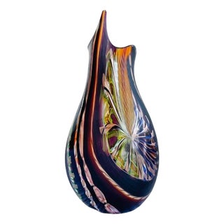 Monumental Italian Murano Hand-Blown Glass Sculptural Spout Vase by Carlo Colizza (With Certificate of Authenticity) For Sale