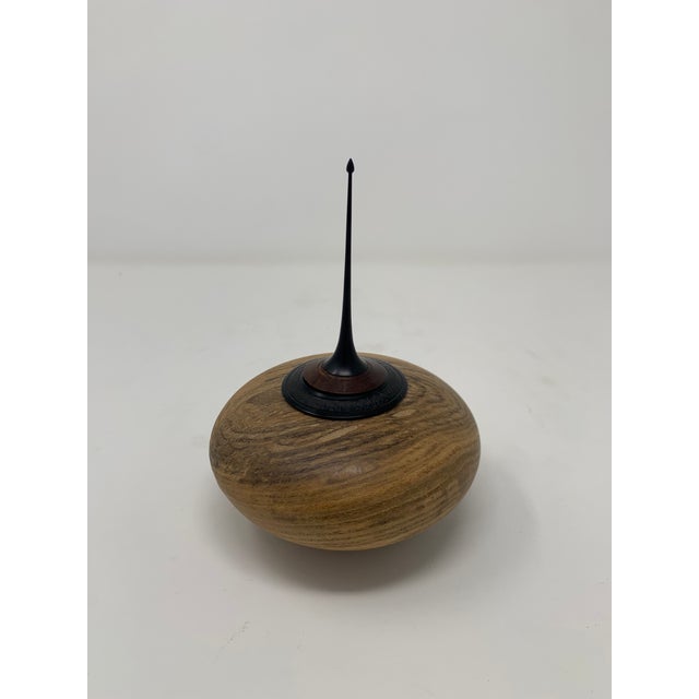 Vintage Wooden Vessel With Pointed Lid For Sale - Image 11 of 11