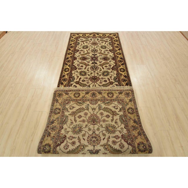 Agra Runner 4′ X 12’1” Beige Wool Traditional Hand-Knotted Oriental Rug For Sale - Image 12 of 13