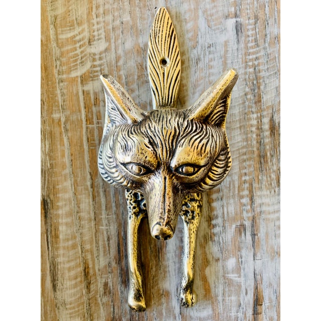 Large Vintage Brass Fox Door Knocker Chairish