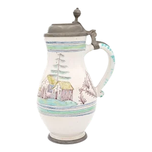 Faïence Stein With Pewter Lid, Late 18th / Early 19th Century