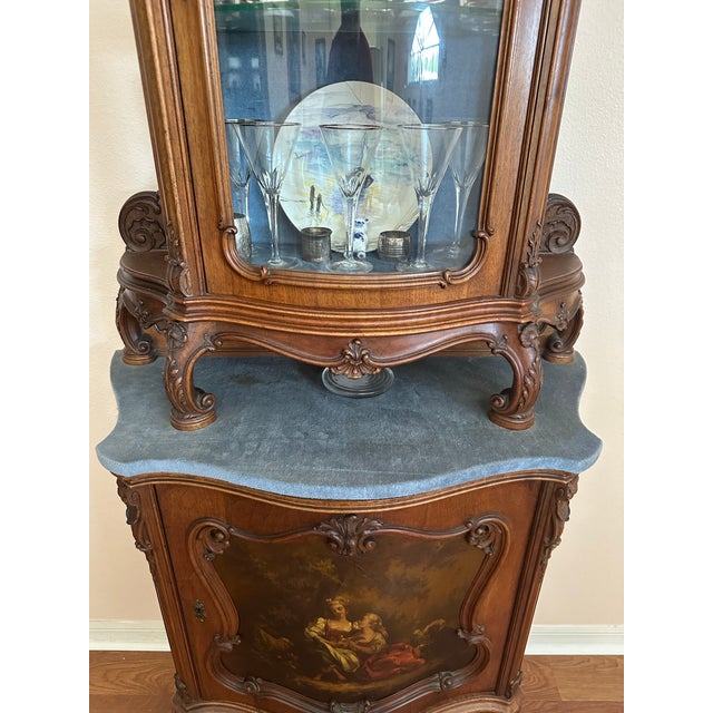 French Exquisite Antique Louis XV Rococo Revival China Cabinet / Vitrine For Sale - Image 3 of 10