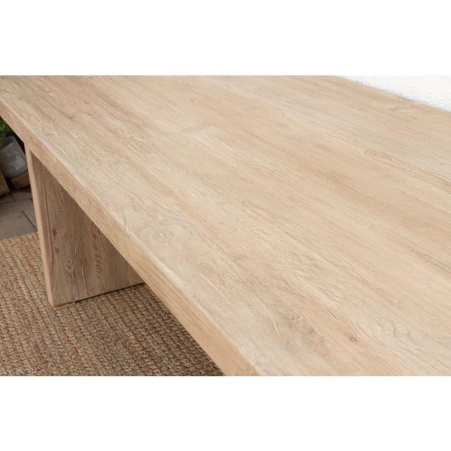Grand Estate Reclaimed Bleached Wood Dining Table For Sale - Image 11 of 13