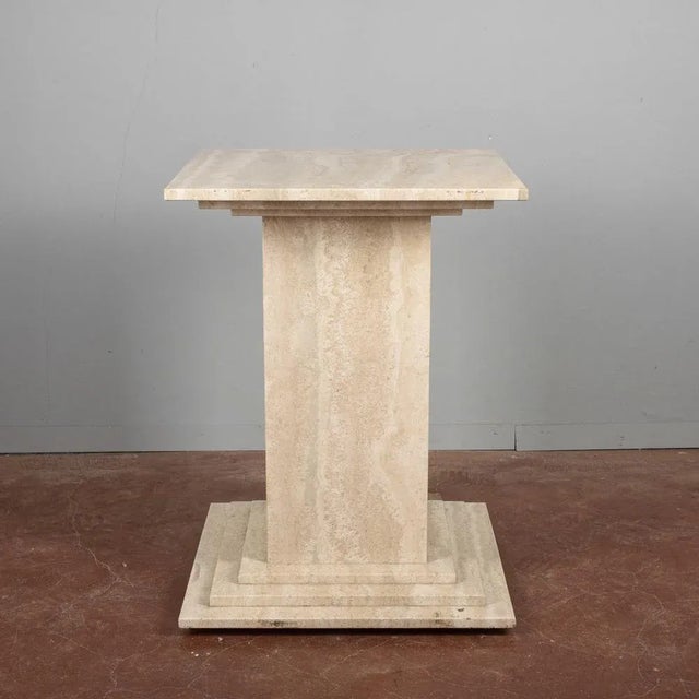 Cream Heavy Travertine Marble Table, 1980s For Sale - Image 8 of 8