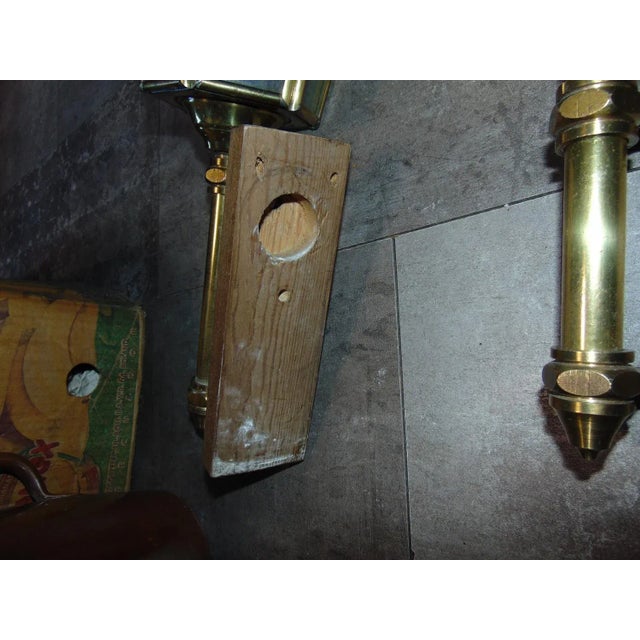 Art Deco Brass Coach Sconces, Set of 2 For Sale - Image 4 of 8