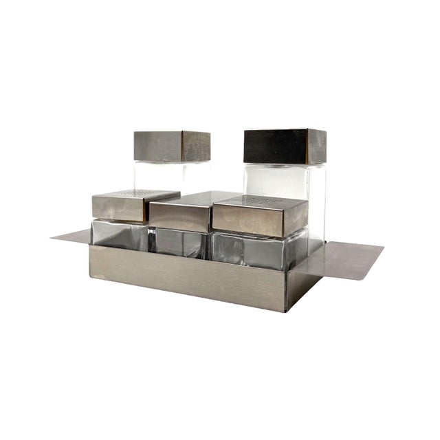 Mid-Century Modern Hollywood Regency Cruet-Set from Manifattura Zani, Italy, 1970s, Set of 5 For Sale - Image 3 of 15