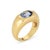 Stylish natural Ceylon (no heat) sapphire ring crafted in 18k yellow gold (circa 1980s). Natural sapphire measuring...