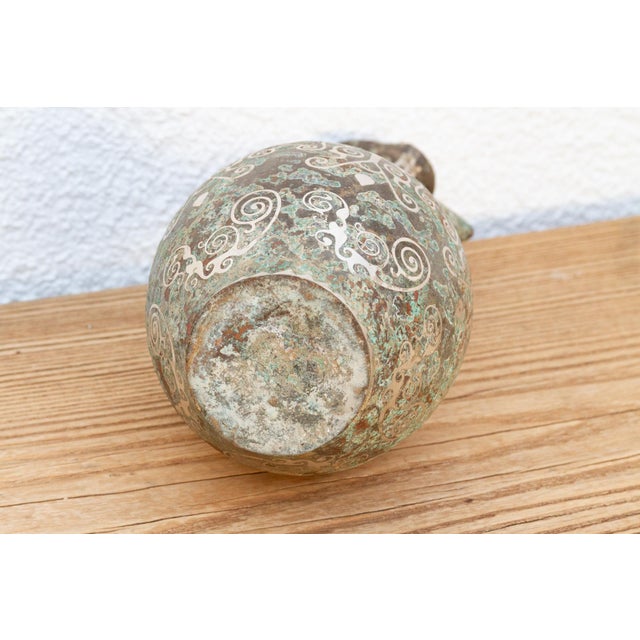 Metal Antique Chinese Patinated Bronze Vase For Sale - Image 7 of 9