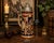 Vintage GERZ West Germany ceramic beer stein with hinged pewter lid, richly decorated in raised relief with a medieval...