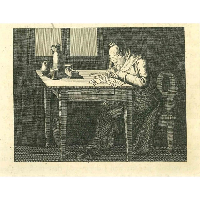 Portrait of Man while writing is an original artwork realized by Thomas Holloway for Johann Caspar Lavater's "Essays on...