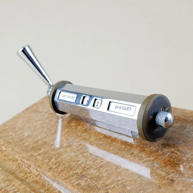 English Art Deco Desk Set With Perpetual Calendar, 1930s For Sale - Image 4 of 11