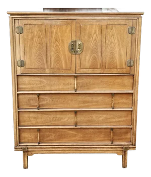 Mid-Century Provincial Style Walnut Gentlemen's Chest of Drawers Drawers