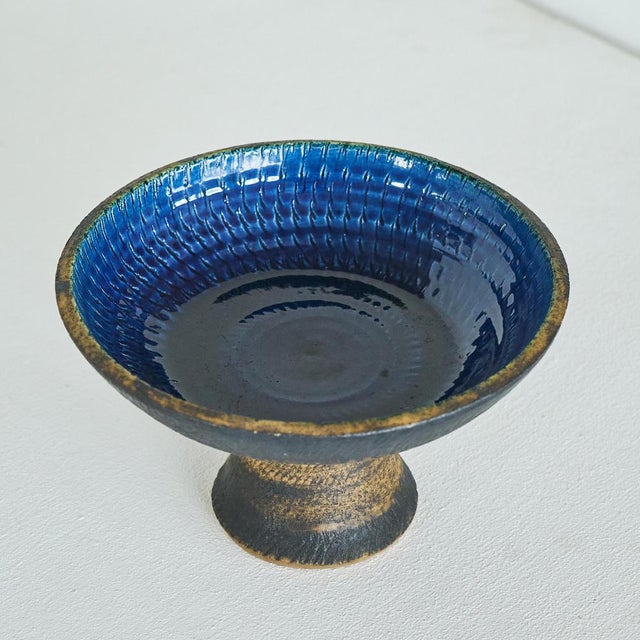 Mid-Century Modern Studio Pottery Pedestal Bowl, 1940s For Sale - Image 9 of 11