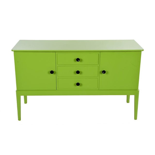 Green Green Lacquered Wooden Buffet For Sale - Image 8 of 8