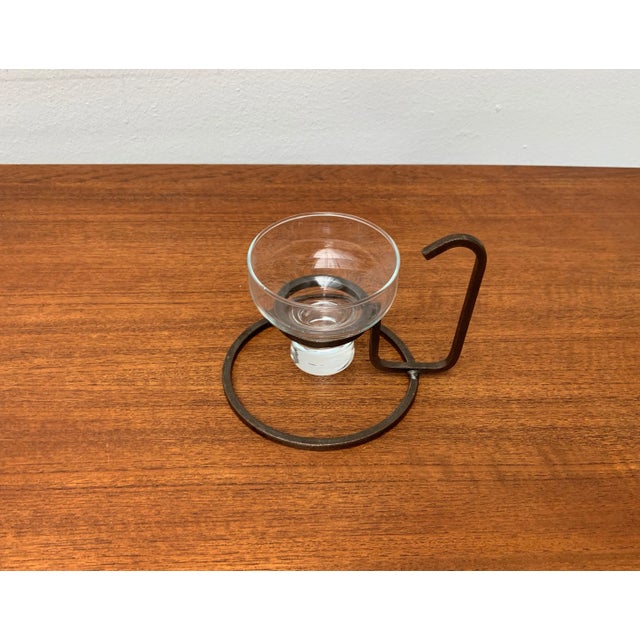 Danish Metal and Glass Candleholder, 1960s For Sale - Image 4 of 11
