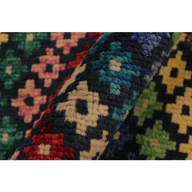 1990s Shabby Chic 1990s Southwestern Teal/Ivory Wool Rug - 3'4 X 4'8 For Sale - Image 4 of 8