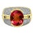 Vintage 6 Carat Pinkish Red Oval Cut Tourmaline Bezel Set Unisex Ring in 18K Yel, Size 8 For Sale