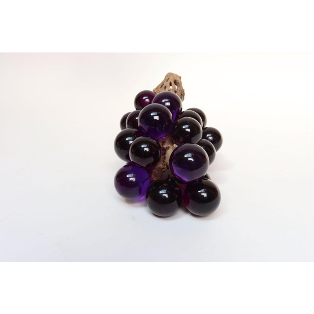 Mid-Century Modern Purple Lucite Acrylic and Driftwood Grape Cluster Centerpiece For Sale - Image 4 of 14