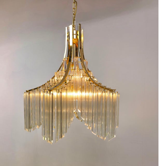 Mid-Century Murano Glass Waterfall Chandelier from Venini, 1970s, in Very Good conditions. Designed 1970 to 1979 I have...