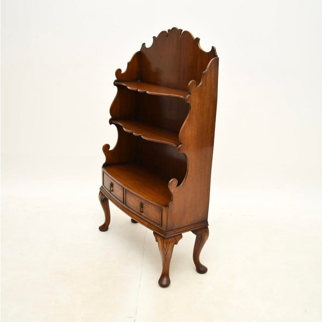 Antique Burr Walnut Cascading Open Bookcase, 1900s For Sale - Image 4 of 11