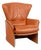 Unus Leather Chrome Armchair in Brown Cognac wirh Manual Function from FSM For Sale