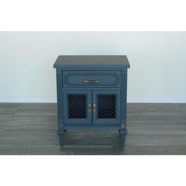 1970s Pair of Mid Century Gray Painted Nightstands Chairish