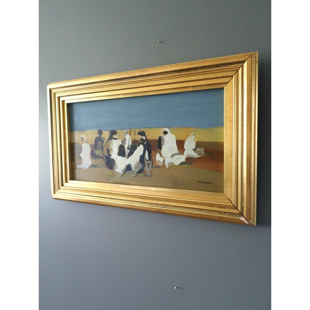 1961 Mid-Century Modern 'Under the Desert Sky' Vintage Original Abstract Figure Oil Painting by Swedish Artist Ivar Morsing (1919-2009), Framed For Sale - Image 4 of 11