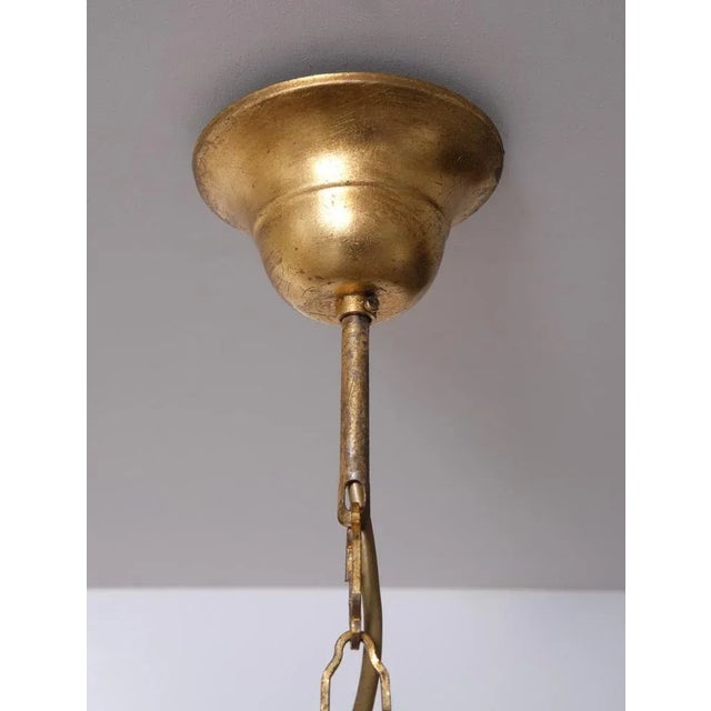 Gilded Brass Wheat Sheaf Chandeliers, Italy, 1970s, Set of 2 For Sale - Image 4 of 11