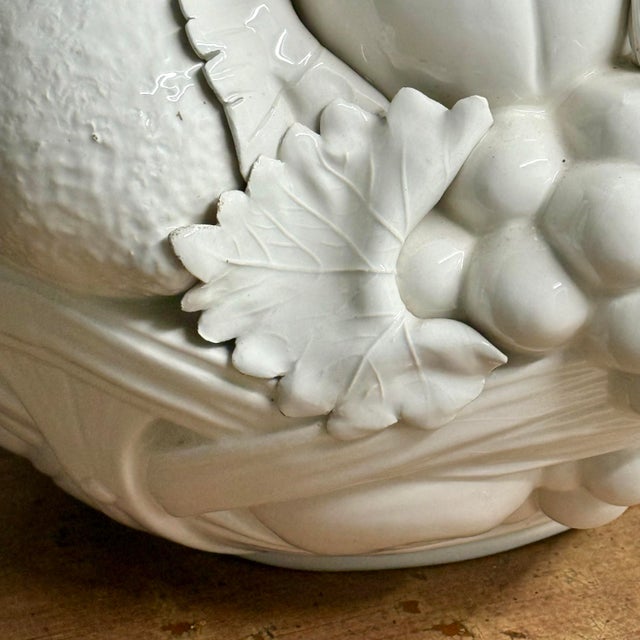1970s Italian Hollywood Regency Blanc De Chine Trompe L’Oeil Fruit Basket For Sale - Image 9 of 12