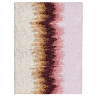 Epoca Due Rug M Pink and Mustard 100% Wool from Portego For Sale