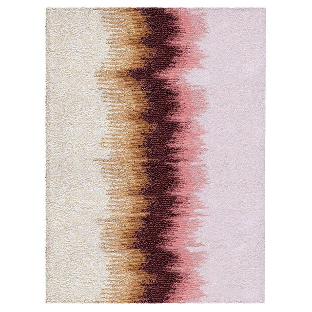 Epoca Due Rug M Pink and Mustard 100% Wool from Portego For Sale