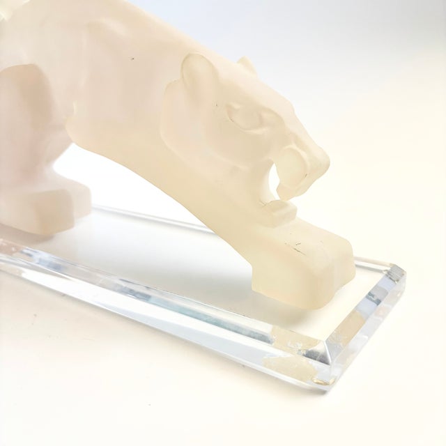 Mid-Century Modern Large Resin Panther on Lucite Base Sculpture For Sale - Image 3 of 10