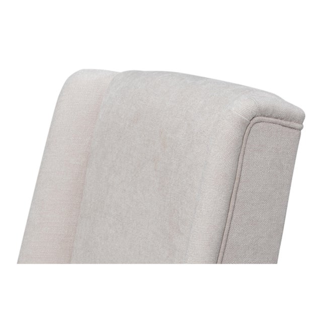 Upholstered Host Dining Chair in Ivory Chenille For Sale - Image 9 of 11