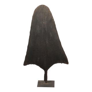 Mid 20th Century Nagaland Tribal Rain Shield on Custom Stand For Sale
