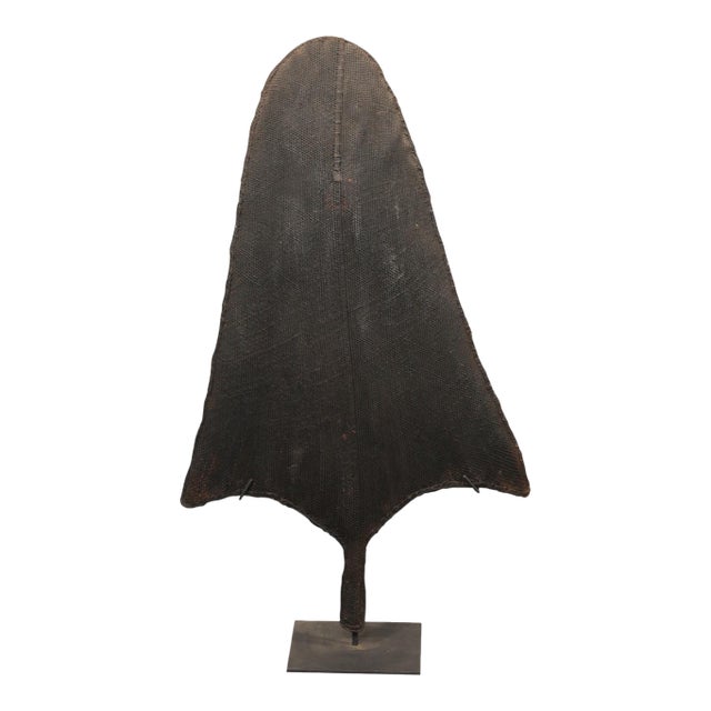 Mid 20th Century Nagaland Tribal Rain Shield on Custom Stand For Sale