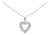 .925 Sterling Silver 1.00 Cttw Baguette and Round Diamond Open Heart Pendant Necklace For Sale